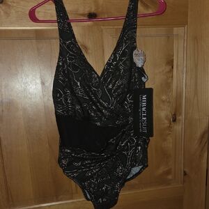 Miraclesuit Black and Gold Swimsuit